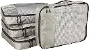 Amazon Basics 4 Piece Packing Travel Organizer Cubes Set, Zipper, Large, Gray