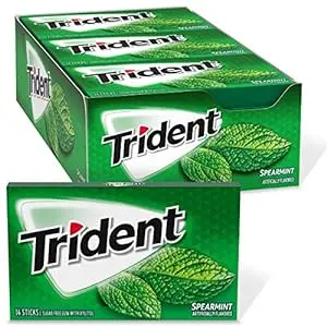 Trident Spearmint Sugar Free Gum, 12 Packs of 14 Pieces (168 Total Pieces)