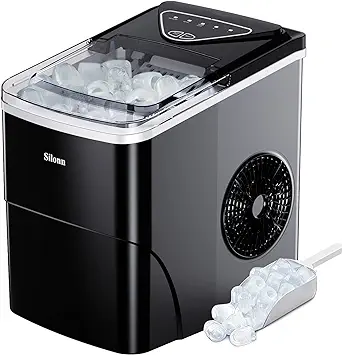 Silonn Ice Maker Countertop, 9 Cubes Ready in 6 Mins