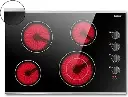 Karinear 30 Inch Electric Cooktop 4 Burners, Knob Control Built-in Ceramic Cooktop