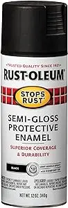 Rust-Oleum 7798830 Stops Rust Spray Paint, 12 oz, Semi-Gloss Black