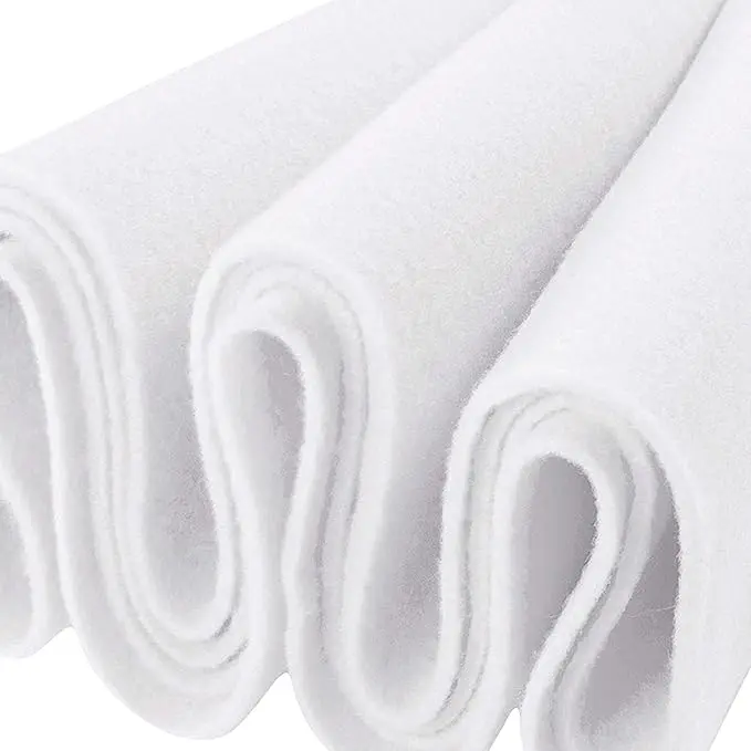 Felt Fabric | 72" Inch Wide & 1.6mm Thick White Fabric | Non-Stiff, Soft Fabric Material | Felt Fabric by The Yard | Soft Felt Roll for Crafts, Sewing and Padding | Half Yard Fabric White