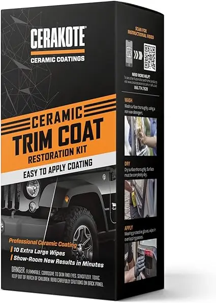 CERAKOTE® Ceramic Trim Coat Kit - Quick Plastic Trim Restorer - Ceramic Coating Black Trim Restoration to Last Over 200 Washes – A Ceramic Coating, Not a Dressing