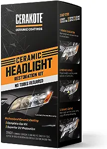 CERAKOTE® Ceramic Headlight Restoration Kit – Guaranteed To Last As Long As You Own Your Vehicle – Brings Headlights back to Like New Condition - 3 Easy Steps - No Power Tools Required