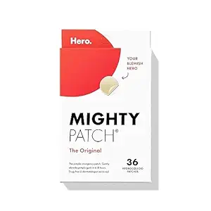 Mighty Patch Hero Cosmetics Original Patch - Hydrocolloid Acne Pimple Patch for Covering Zits and Blemishes, Spot Stickers for Face and Skin (36 Count)