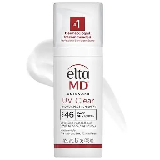 EltaMD UV Clear Face Sunscreen, Oil Free Sunscreen with Zinc Oxide, Dermatologist Recommended Sunscreen, 1.7 oz Pump