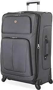 SwissGear Sion Softside Checked-Large 29-Inch - Expandable Roller Luggage, Dark Grey