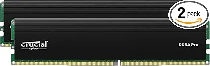 Crucial Pro RAM 32GB Kit (2x16GB) DDR4 3200MT/s (or 3000MT/s or 2666MT/s) Desktop Memory CP2K16G4DFRA32A