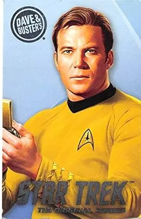 William Shatner as Captain James T Kirk trading gaming card Star Trek 2016 Dave Busters #CK1 2x3 inches