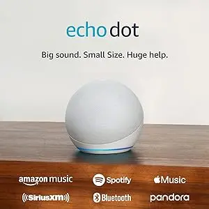 Echo Dot (5th Gen, 2022 release) | With bigger vibrant sound, helpful routines and Alexa | Glacier White