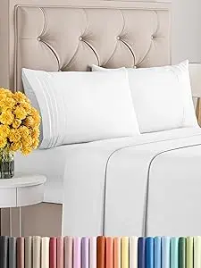 Queen Size 4 Piece Sheet Set - Comfy Breathable & Cooling Sheets