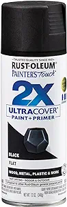 Rust-Oleum 334020 Painter's Touch 2X Ultra Cover Spray Paint, 12 oz, Flat Black