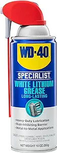 WD-40 Specialist White Lithium Grease Spray with SMART STRAW SPRAYS 2 WAYS, 10 OZ